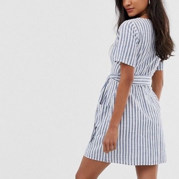 Abercrombie Button-Up Tie Front Mini Dress - Picture 5 of 7